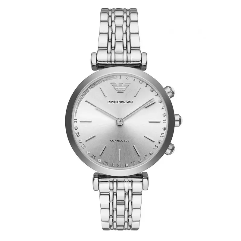 Emporio Armani Analog Quartz Rose Gold Stainless Steel Rt3018 Beige Leather Strap Hybrid Smartwatch 1