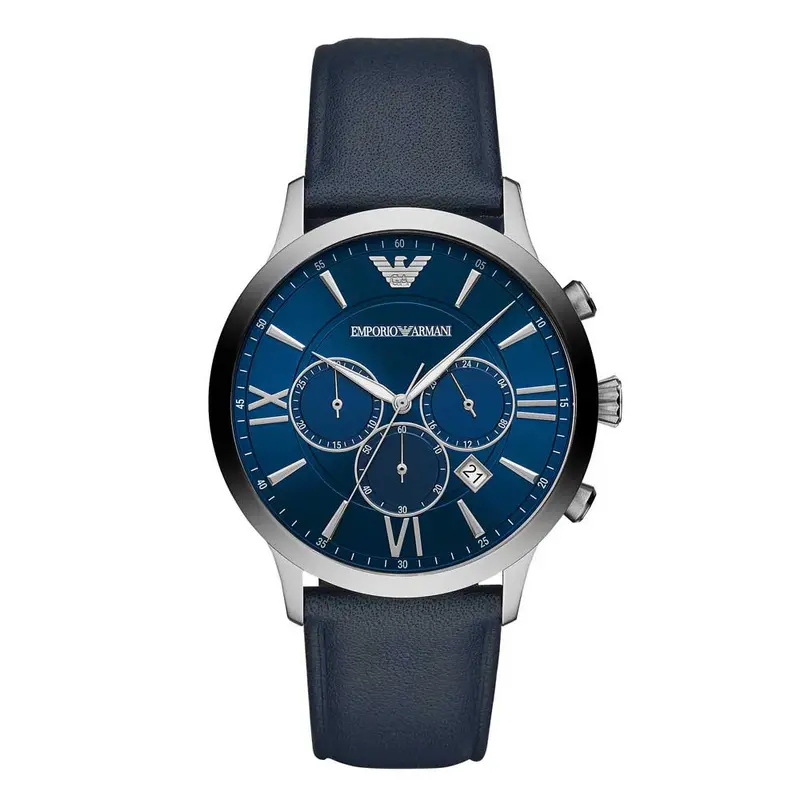 Emporio Armani Ar11226 Blue Leather Men's Watch 1