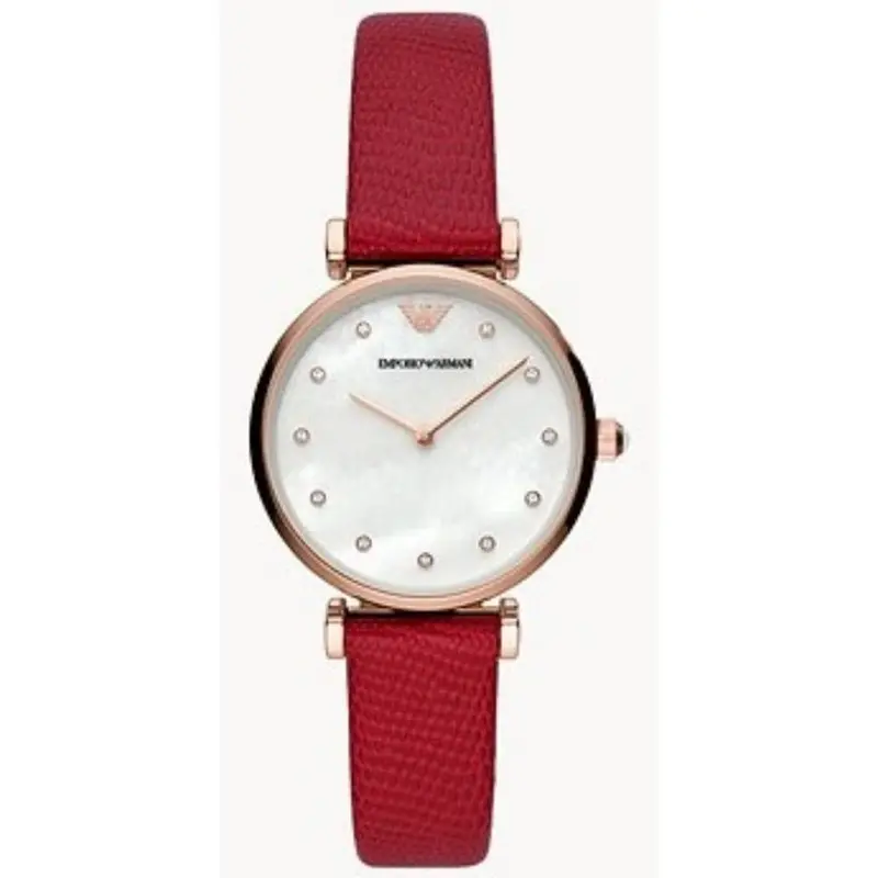 Emporio Armani Ar11388 Red Leather Women's Watch 1