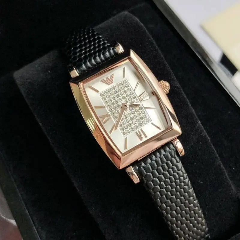 Emporio Armani Ar11408 Black Leather Women Watch 2