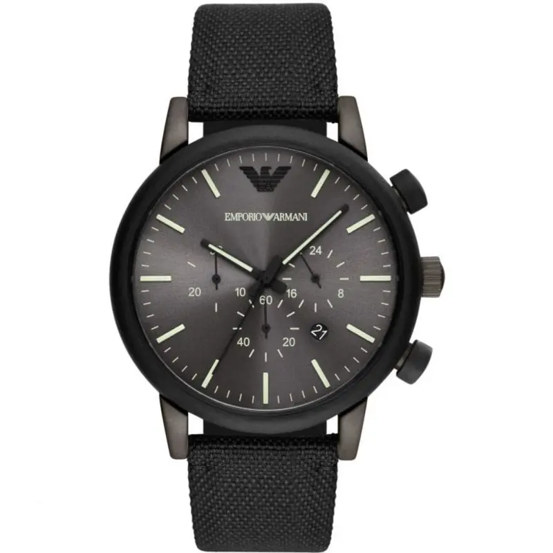 Emporio Armani Ar11409 Black Leather Mens Watch 1