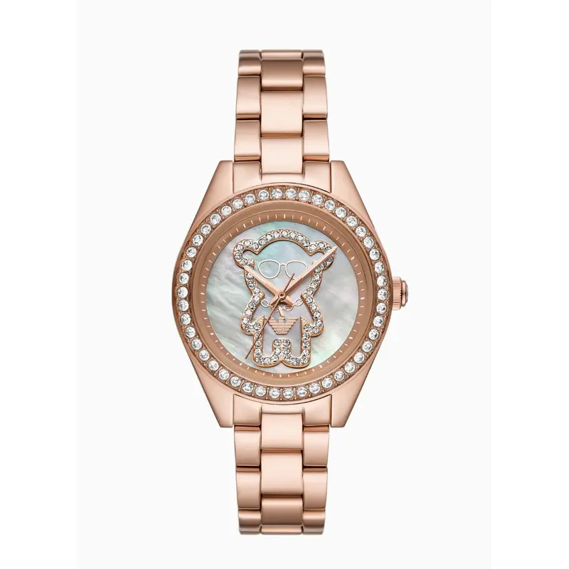 Emporio Armani Ar11613 Crystals Three-Hand Rose Gold Steel Watch 1