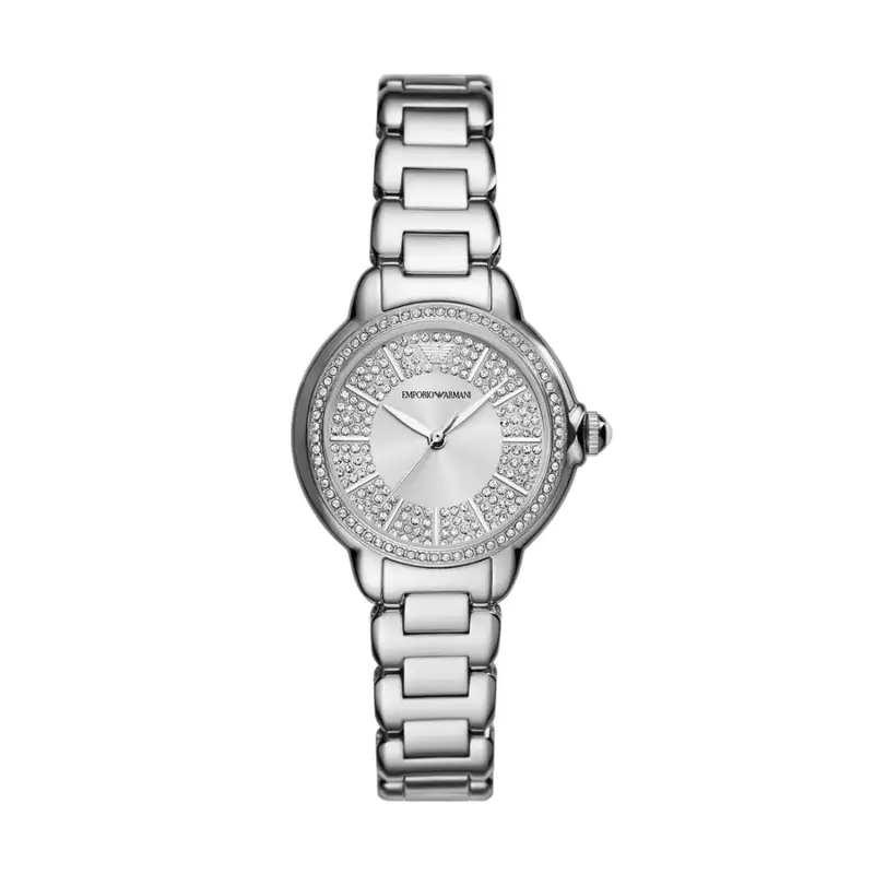 Emporio Armani Ar11632 Sunray Crystals Silver Steel Watch 1