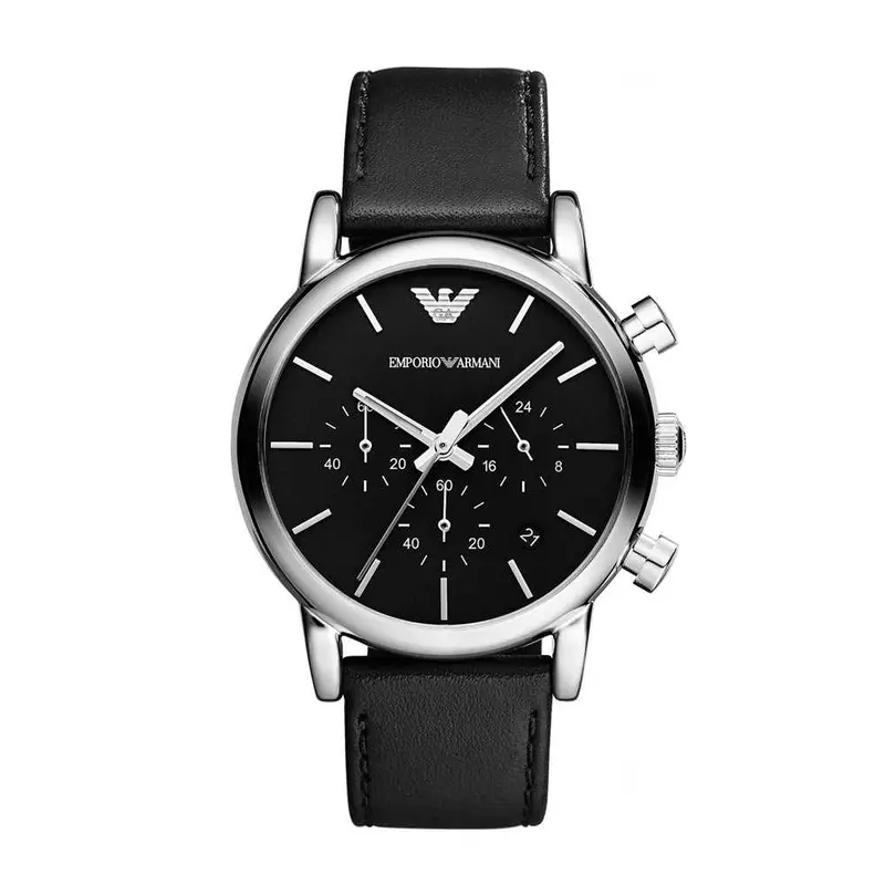 Emporio Armani Ar1828 Classic Black Leather Strap Men's Watch 1