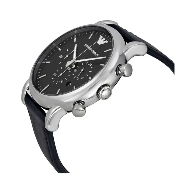 Emporio Armani Ar1828 Classic Black Leather Strap Men's Watch 2