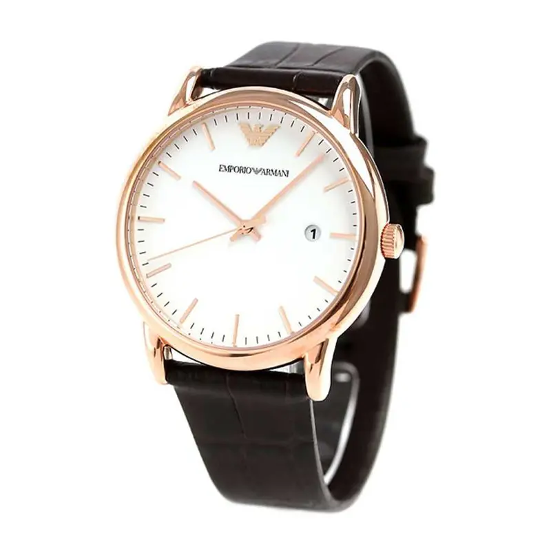Emporio Armani Ar2502 Brown Leather Strap Men's Watch 2