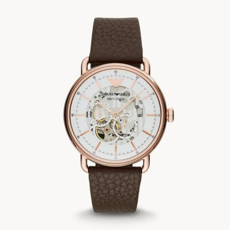Emporio Armani Ar60027 Multifunction Brown Leather Men's Watch 1