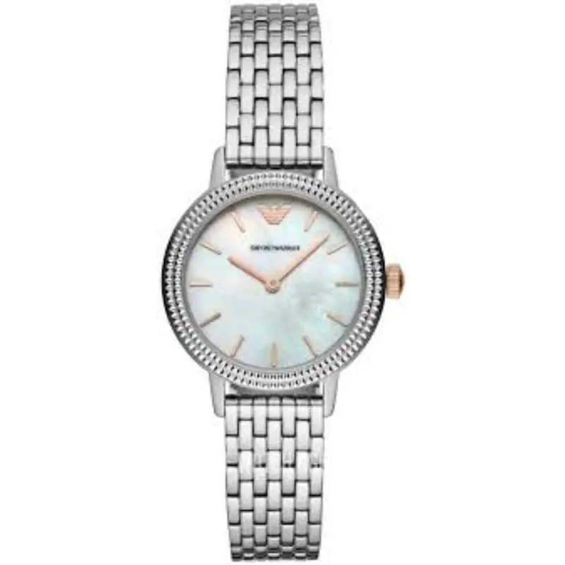 Emporio Armani Ar80020 Black Leather Strap Women's Watch Set 1
