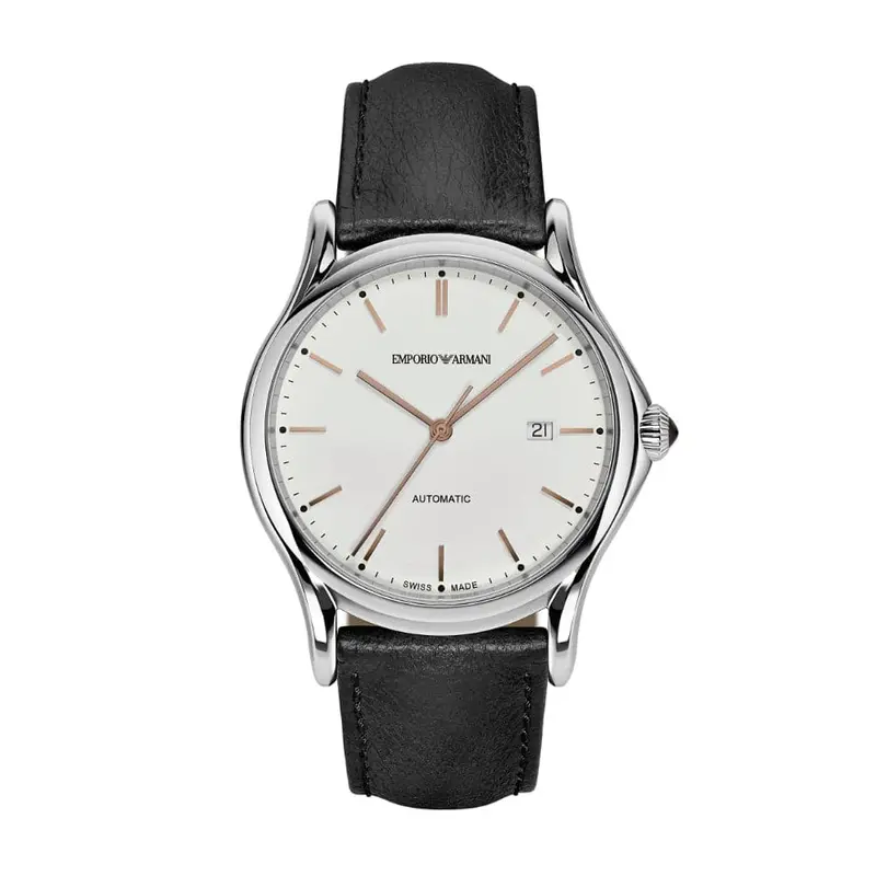 Emporio Armani Ars3023 Black Leather Strap Men's Watch 1