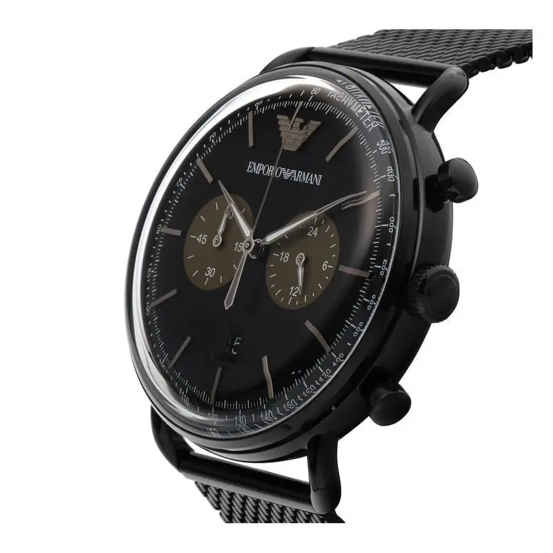 Emporio Armani Aviator Chronograph Black Stainless Steel Ar11142 Men's Watch 2