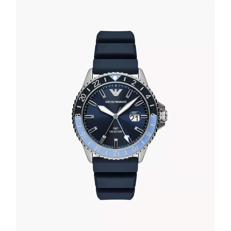 Emporio Armani Blue Dial & Silicone Strap Men Watch Ar11592 1