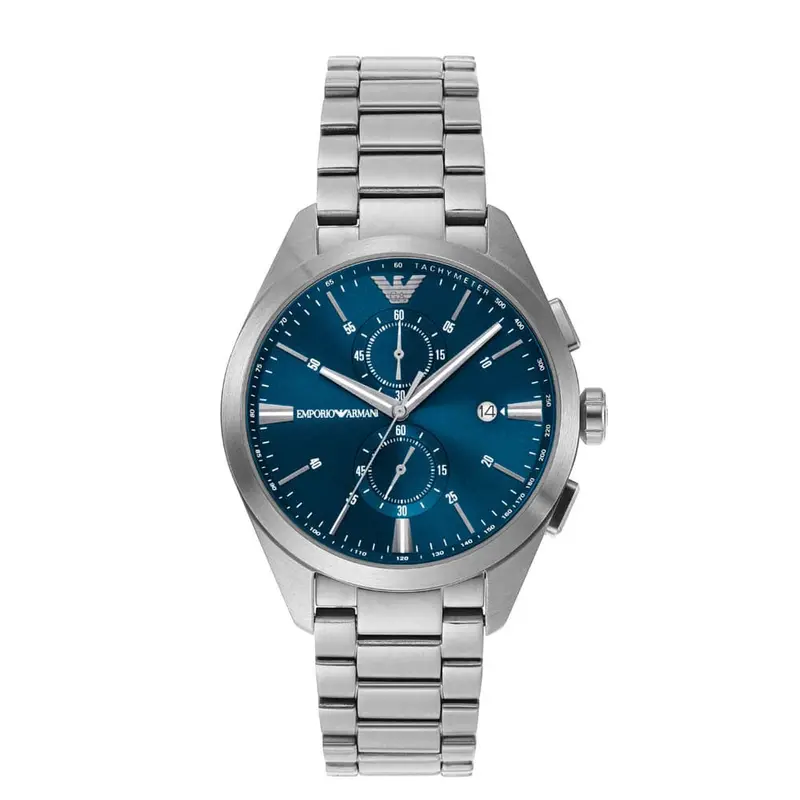 Emporio Armani Blue Dial Silver Stainless Steel Strap Men Watch Ar11541 1