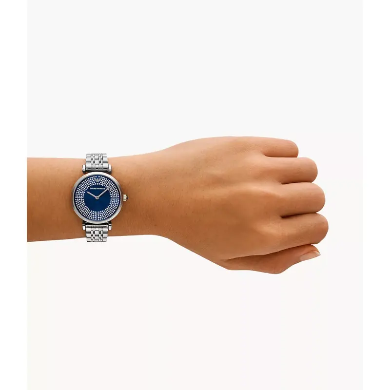 Emporio Armani Blue Dial Stainless Steel Strap Women Watch Ar11627 2