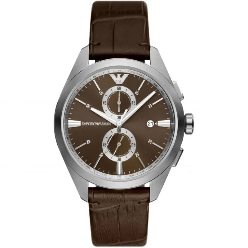 Emporio Armani Brown Dial And  Leather Strap Men Watch Ar11482 1