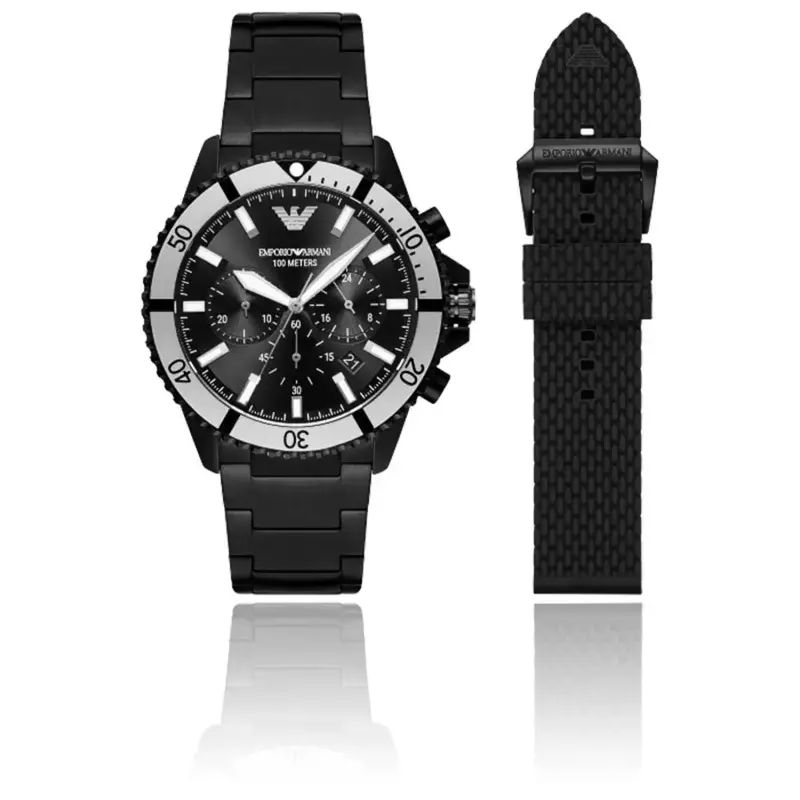 Emporio Armani Chronograph Watch And Interchangeable Strap Set Men's Watch Ar80050 1