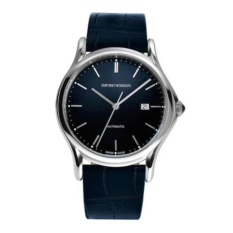 Emporio Armani Classic Analog Quartz Silver Stainless Steel Ars3011 Blue Leather Strap Men's Watch 1