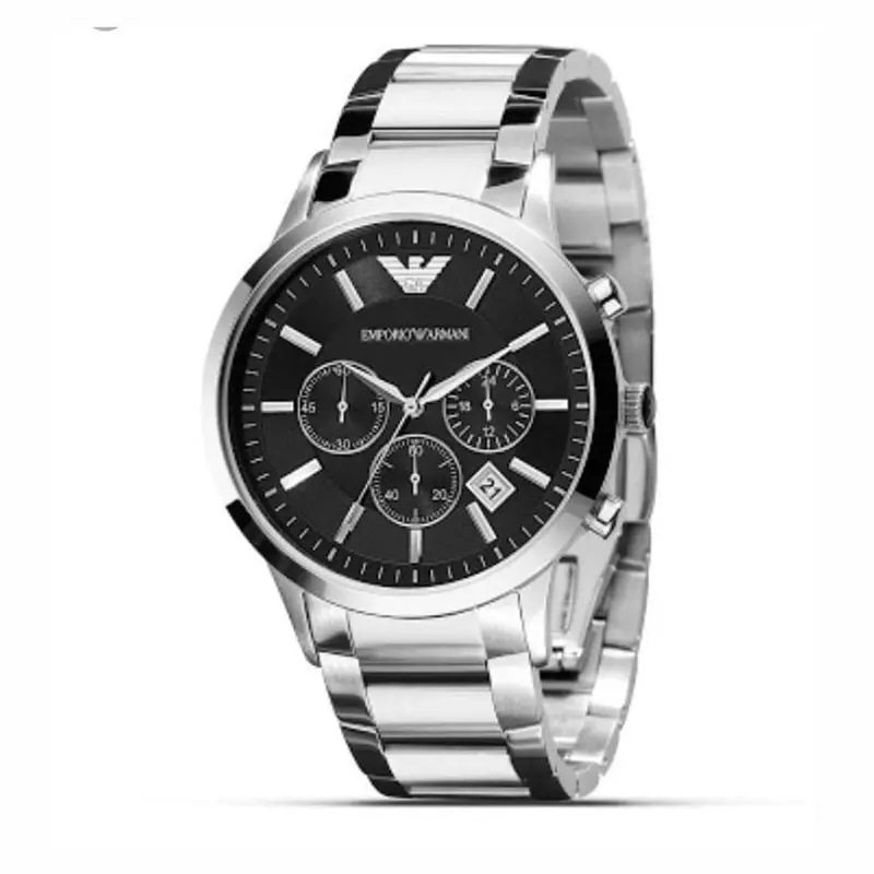 Emporio Armani Classic Chronograph Silver Stainless Steel Ar2435 Men's Watch 1