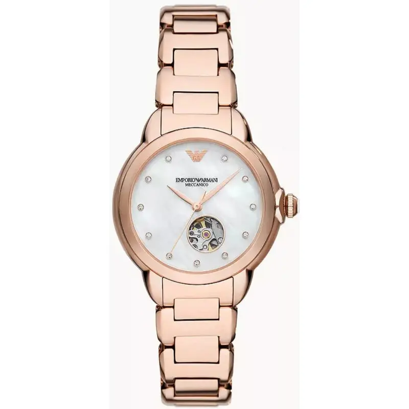 Emporio Armani Rose Gold Stainless Steel Strap Women Watch Ar60072 1