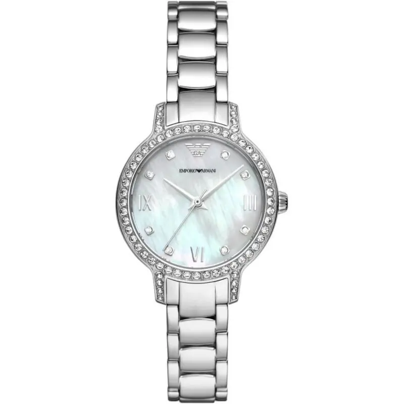 Emporio Armani Silver Dial And Stainless Steel Strap Women Watch Ar11484 1