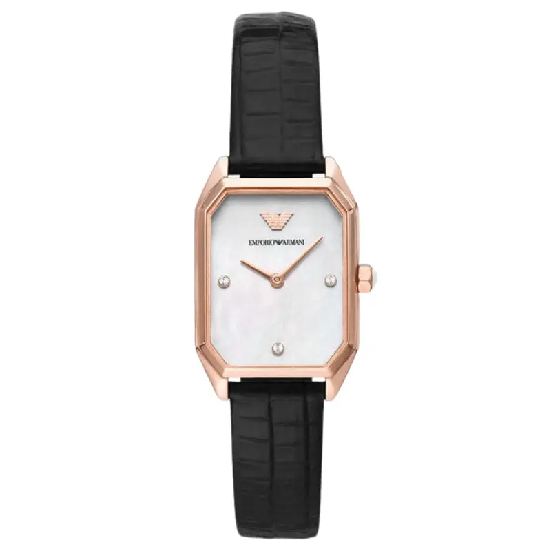 Emporio Armani Watch Ar11390 Black Leather Womens Watch 1