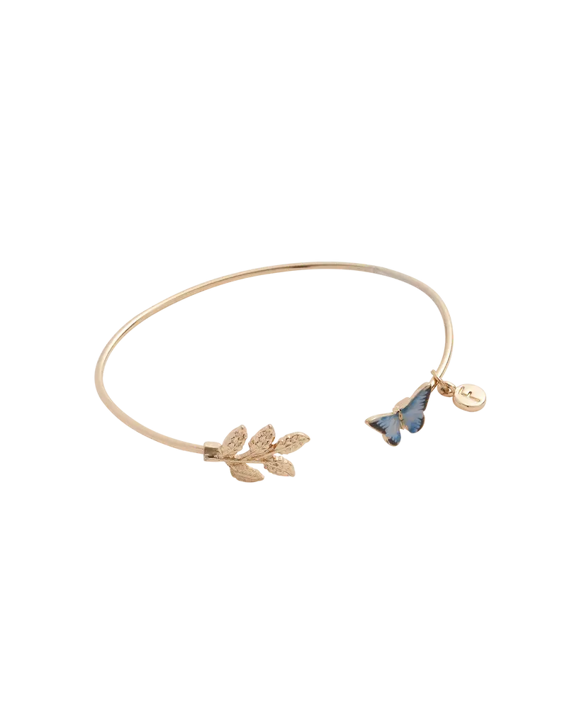 Enamel Blue Butterfly Bangle 1