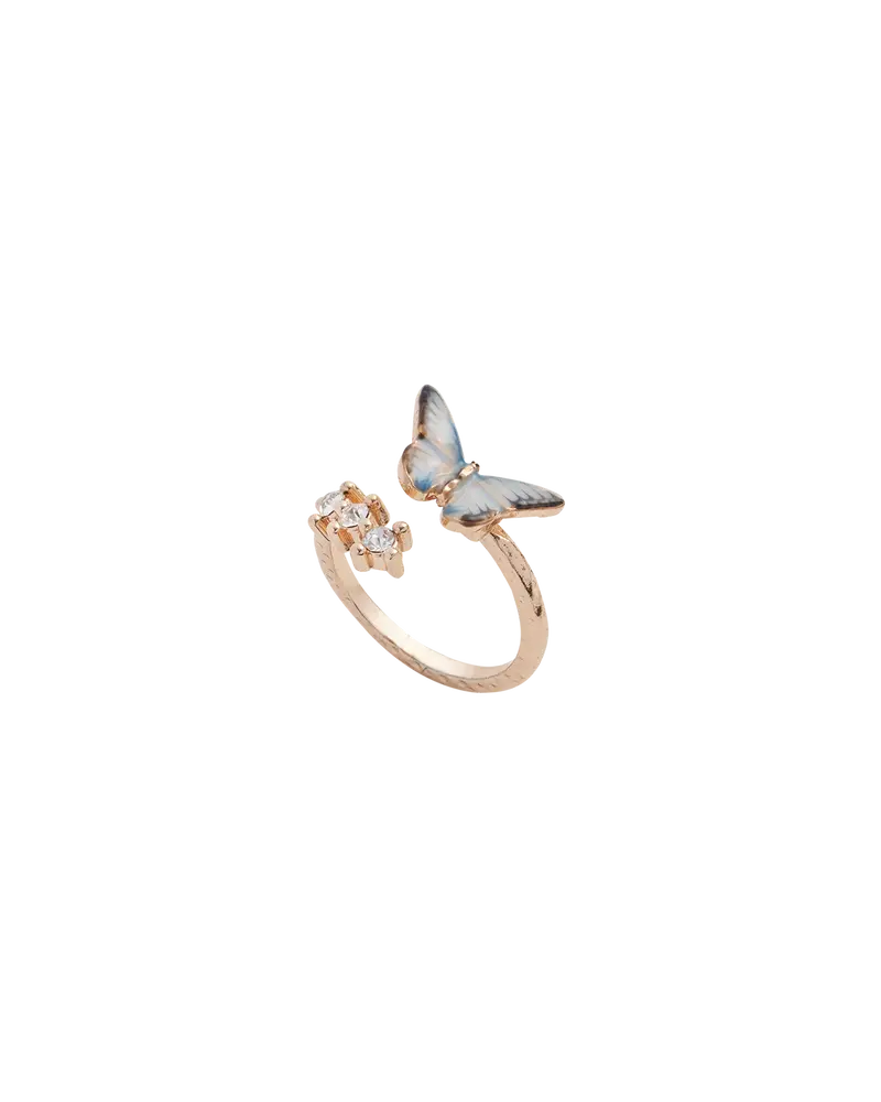 Enamel Blue Butterfly Ring 1