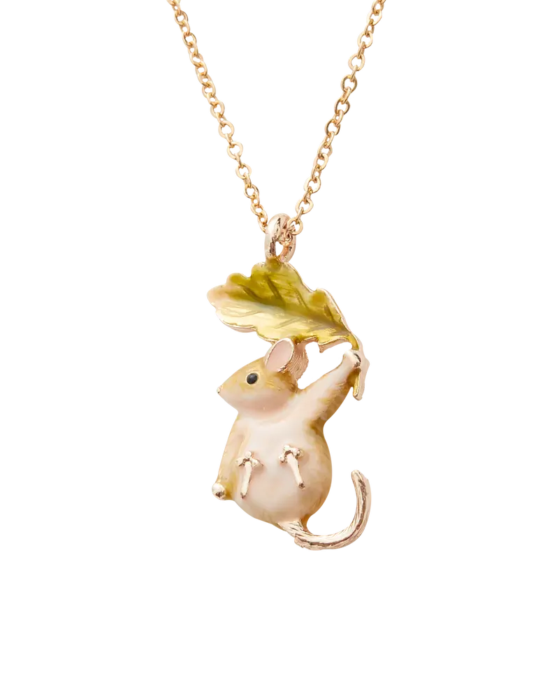 Enamel Dormouse Short Necklace 1