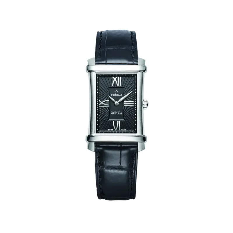 Eterna Contessa Black Leather Strap Women Watch 2410.41.45.1223 1