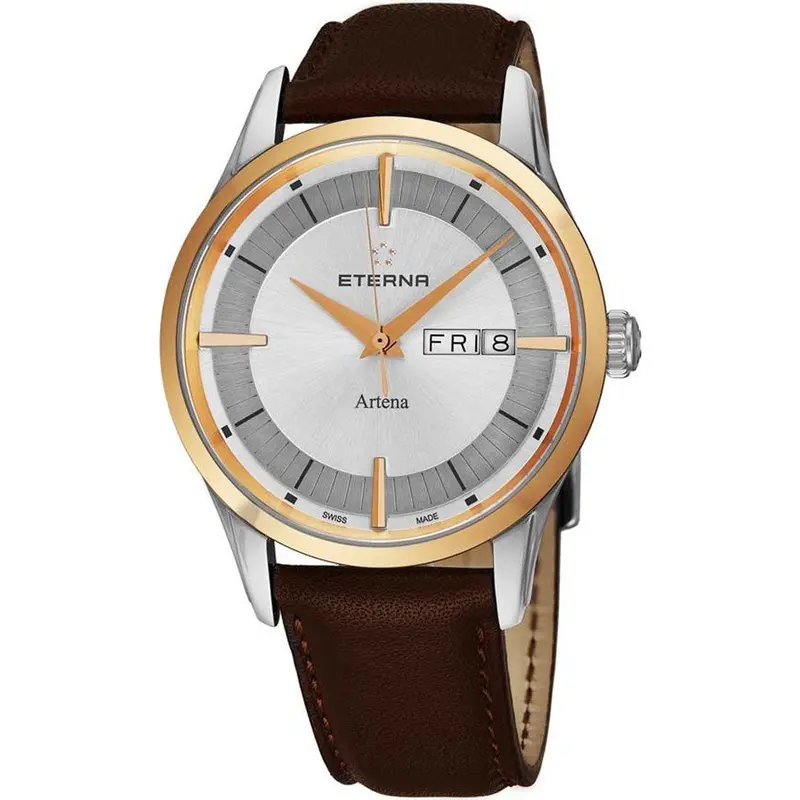 Eterna Eternity Camel Brown Leather Strap Men Watch 2700.43.90.1392 1