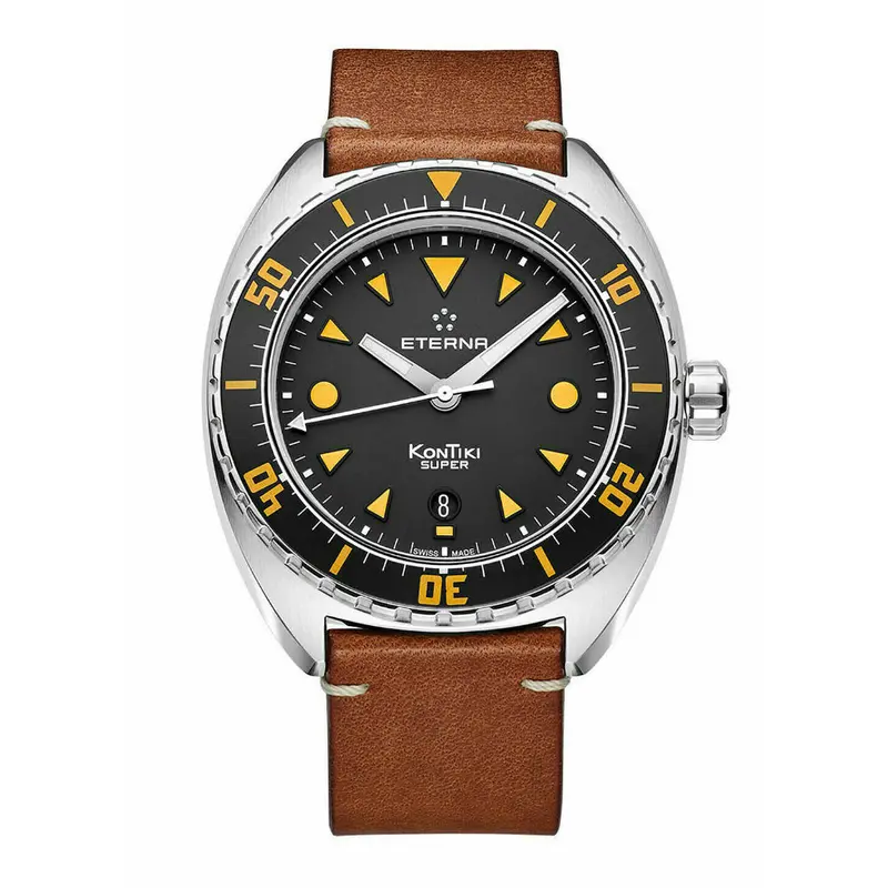 Eterna Super Kontiki Brown Leather Strap Men Watch 1273.41.49.1363 1