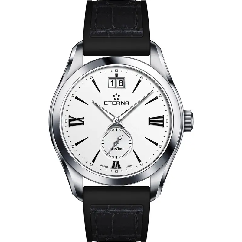 Eterna White Dial Black Rubber Strap Women Watch 1270.41.12.1378 1