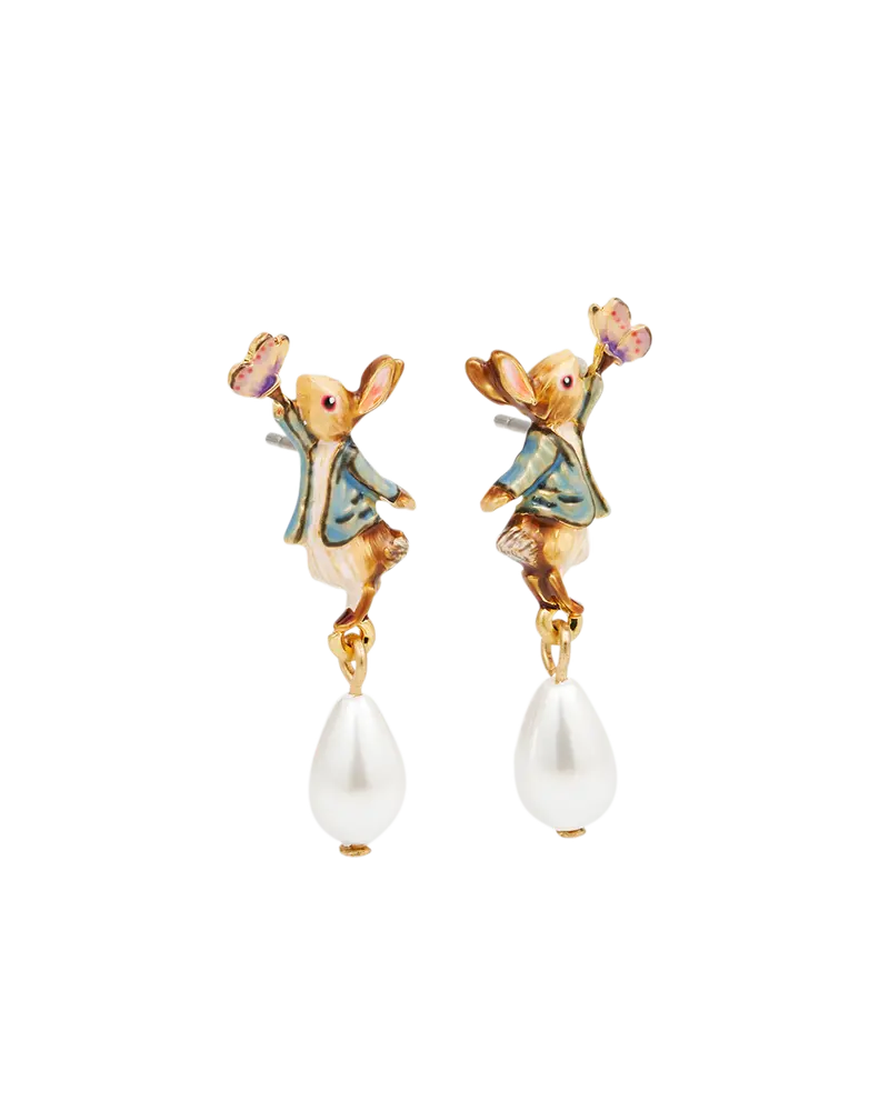 Fable England X Peter Rabbit Butterfly Pearl Drop Earrings 1