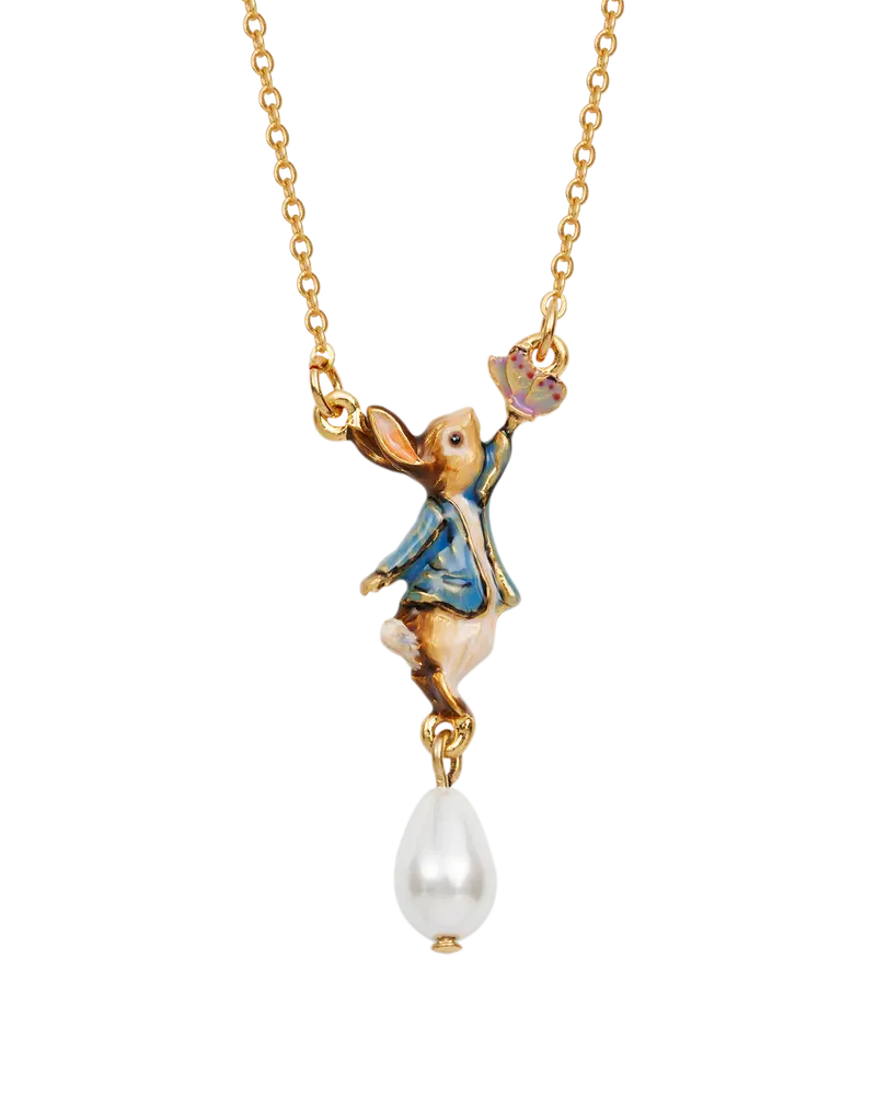 Fable England X Peter Rabbit Butterfly Pearl Drop Necklace 1