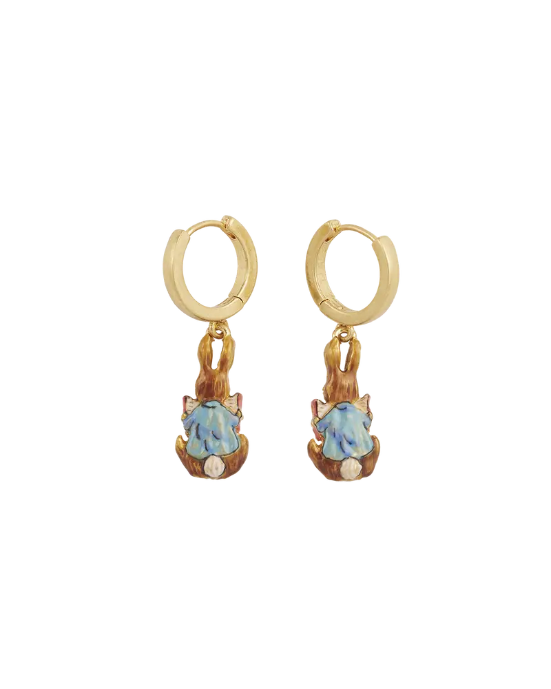 Fable England X Peter Rabbit Reading Charm Huggie Earrings 1