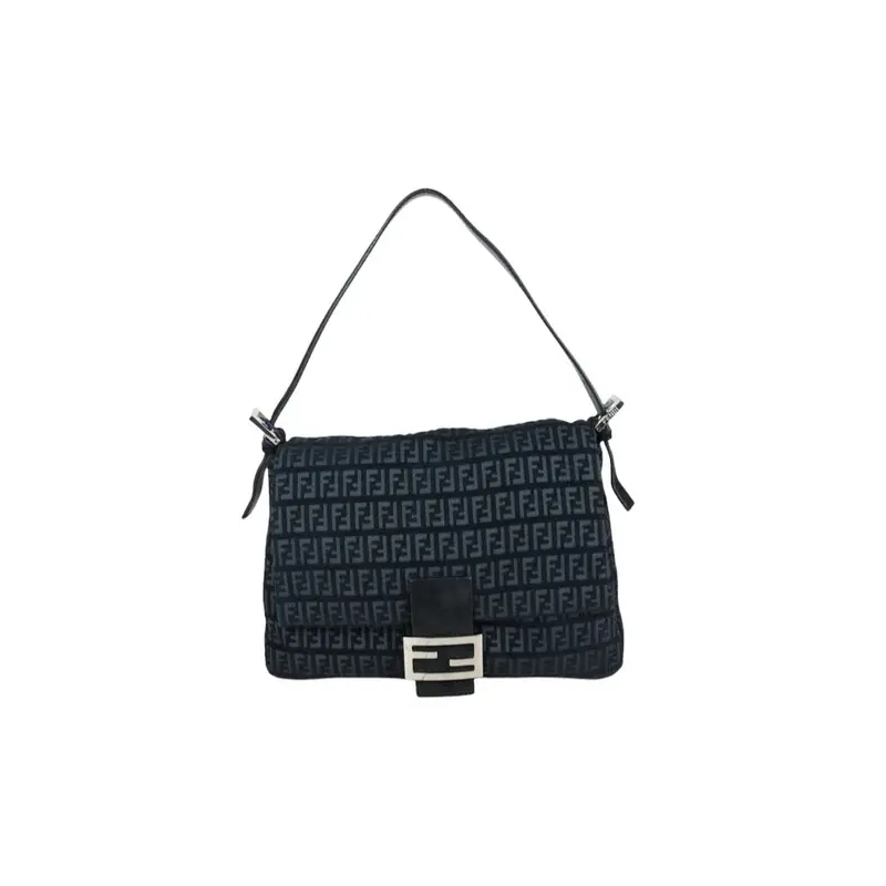 Fendi X25101502 Zucca Mamma Baguette Velvet Horsehair Shoulder Bag (Very Good Condition) 1