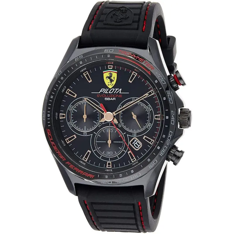 Ferrari Scuderia 0830839 Pilota Evo Black Strap Men's Watch 1
