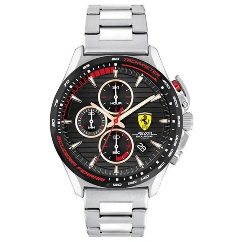Ferrari Scuderia 0830852 Pilota Evo Turbo Silver Men's Watch 1