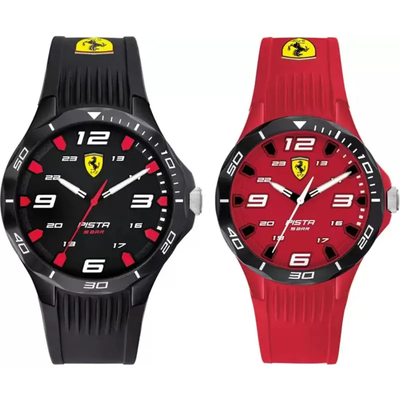 Ferrari Scuderia 0870047 Pista Resin Strap Couple Watch 1