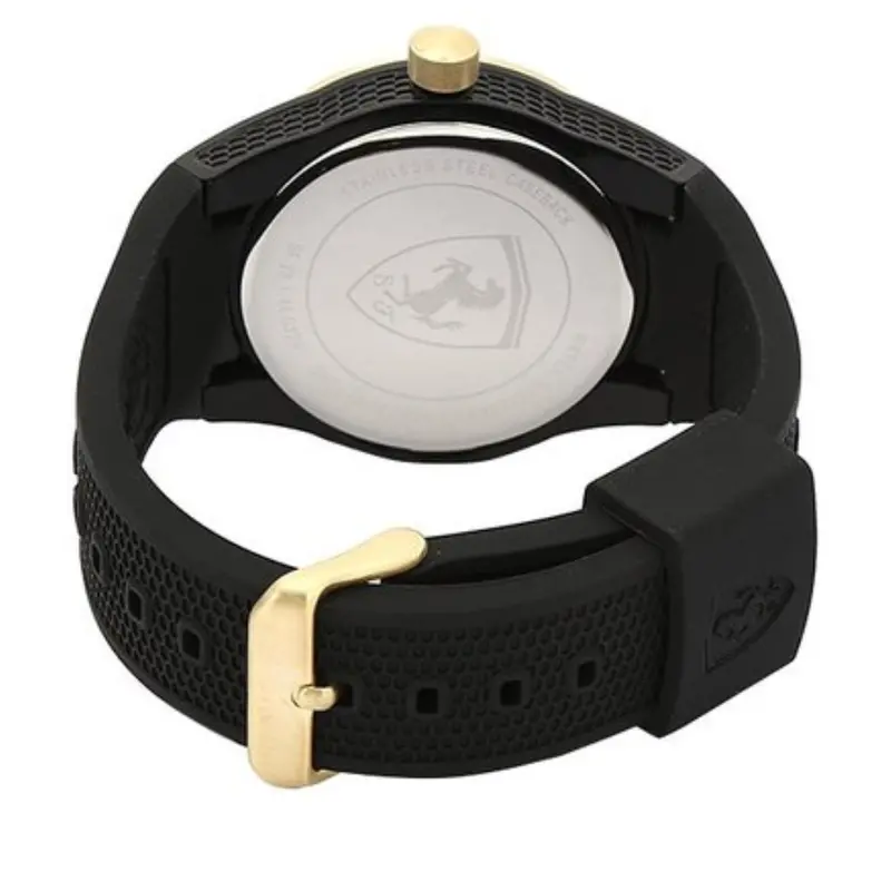 Ferrari Scuderia Pilota Chronograph Black Stainless Steel 0830421 Black Rubber Strap Men's Watch 2