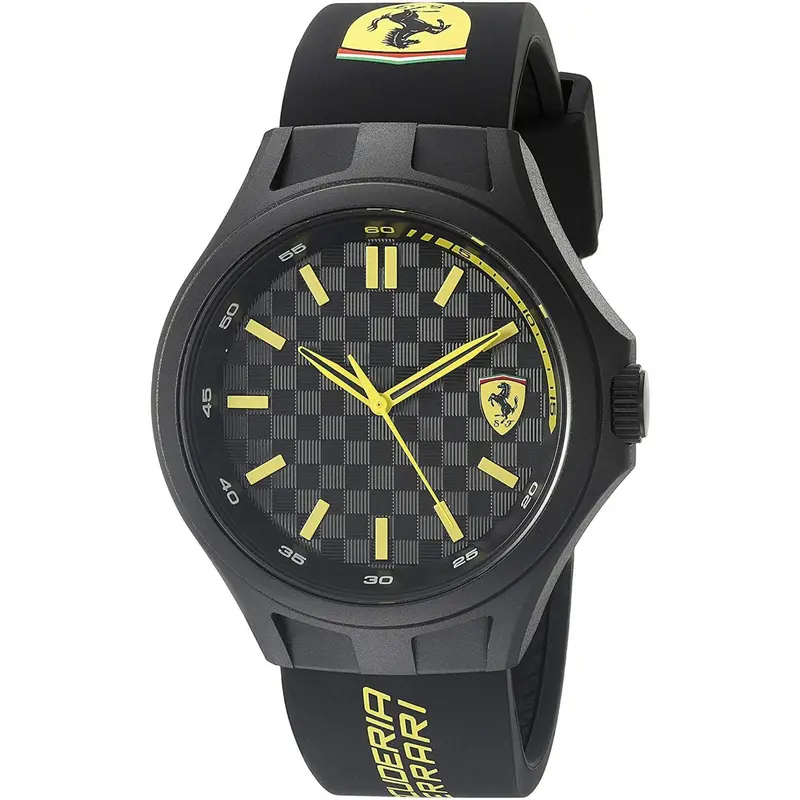 Ferrari Scuderia Quartz 0830286 Pit Crew Black And Yellow Silicon Men's Watch 1