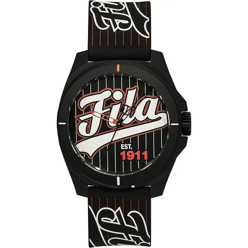 Fila Analog Black Dial Silicone Strap Unisex Watch 38-330-004 1