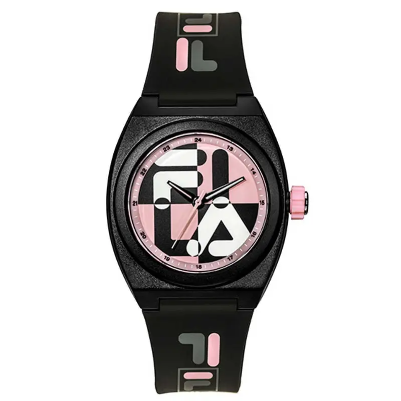 Fila Analog Quartz Black Polyurethane Strap Unisex Watch 38-180-104 1