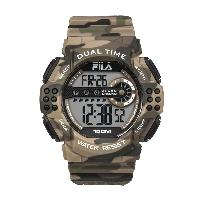 Fila Digital Camouflage Rubber Strap Me's Watch - Multifunction | 38-171-003 1