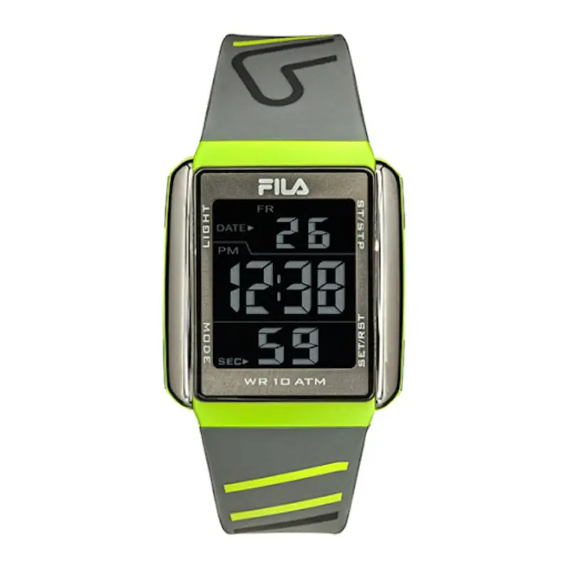 Fila Digital Gray Resin Strap Men's Watch 38-325-005 1