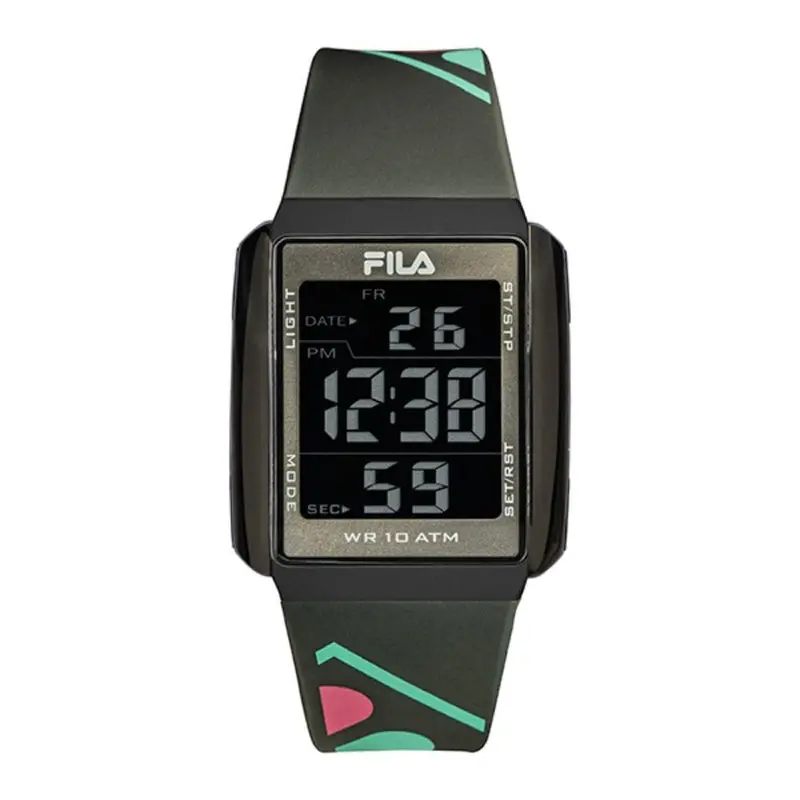 Fila Digital Gray Silicone Strap Men's Watch 38-325-003 1