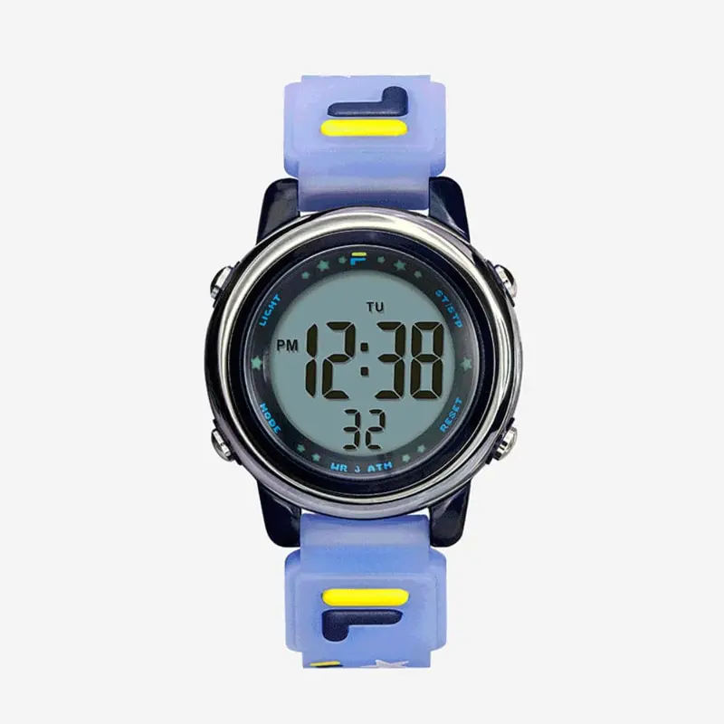Fila Digital Light Blue Silicone Strap Unisex Watch 38-218-004 1