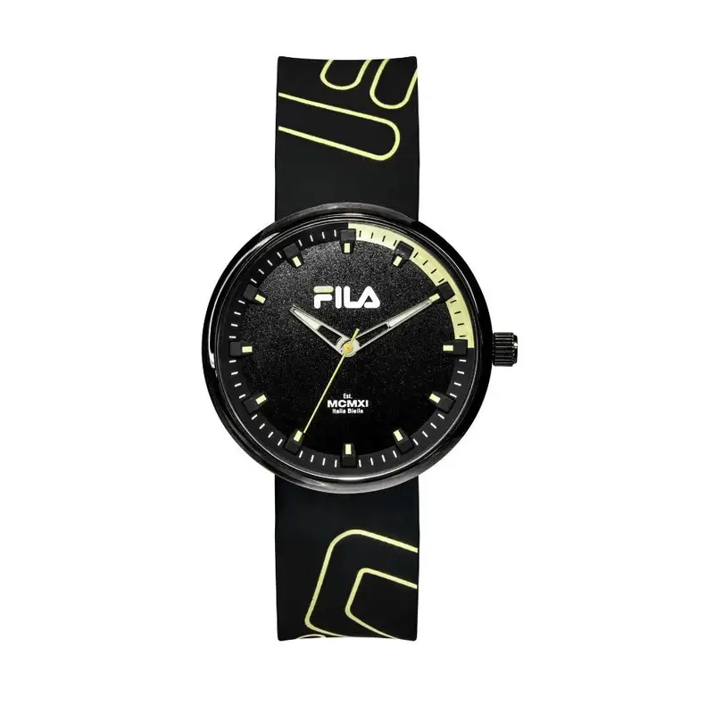 Fila Mcmxi Black Silicone Strap Men's Watch 38-344-002 1