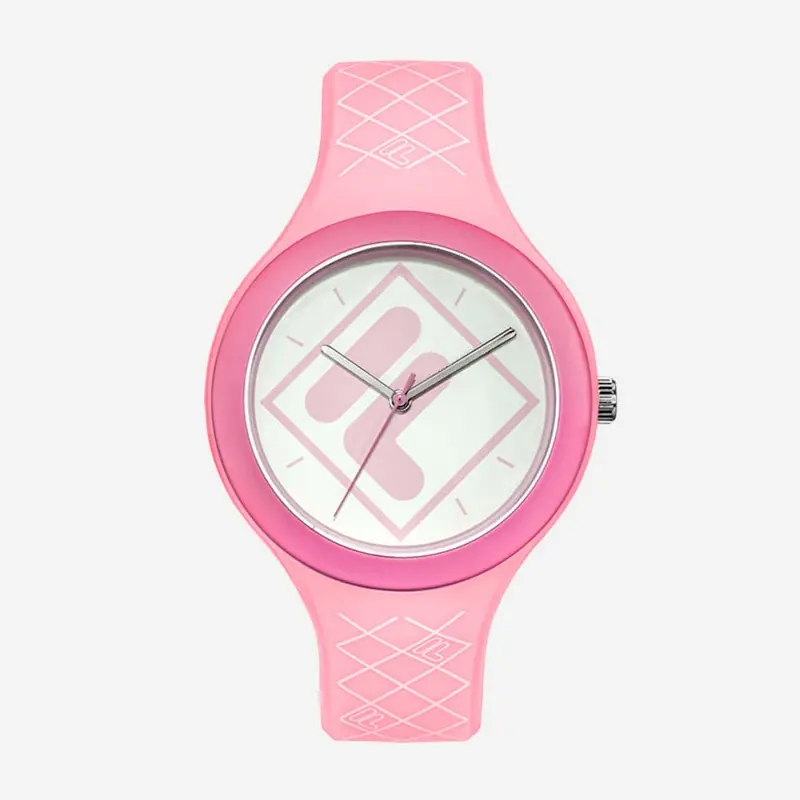 Fila Silver Dial Pink Silicone Strap Women Watch 38-342-004 1