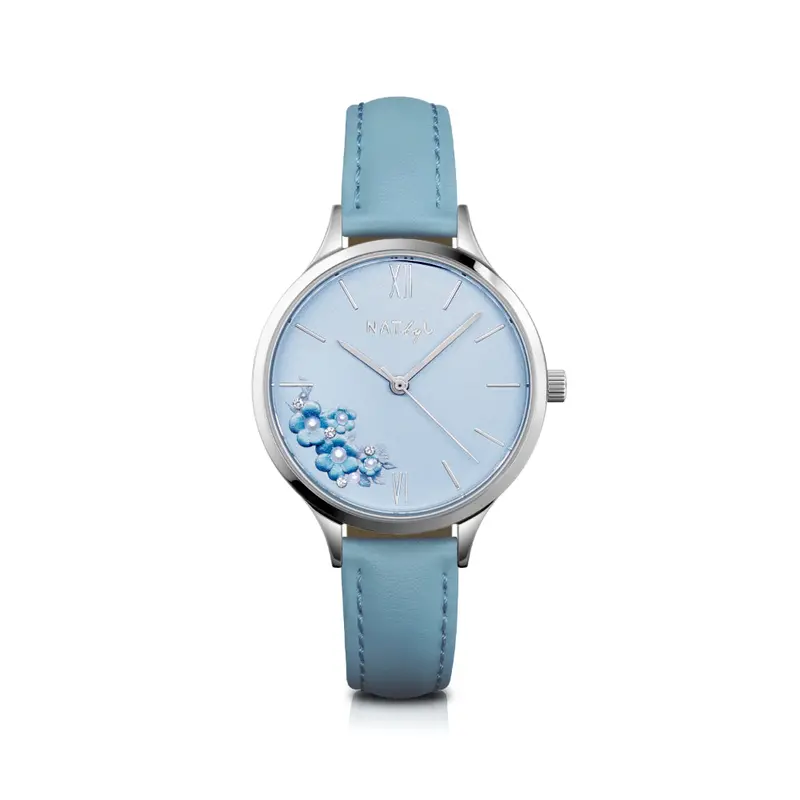 First Love 0606 Blue Leather Watch 1