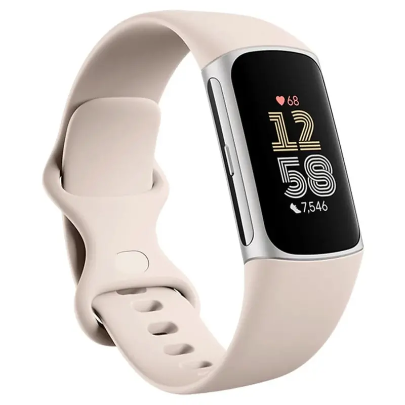 Fitbit Charge 6, Porcelain/Silver Silicone Strap Unisex Smartwatch Ga05185-Ap 1